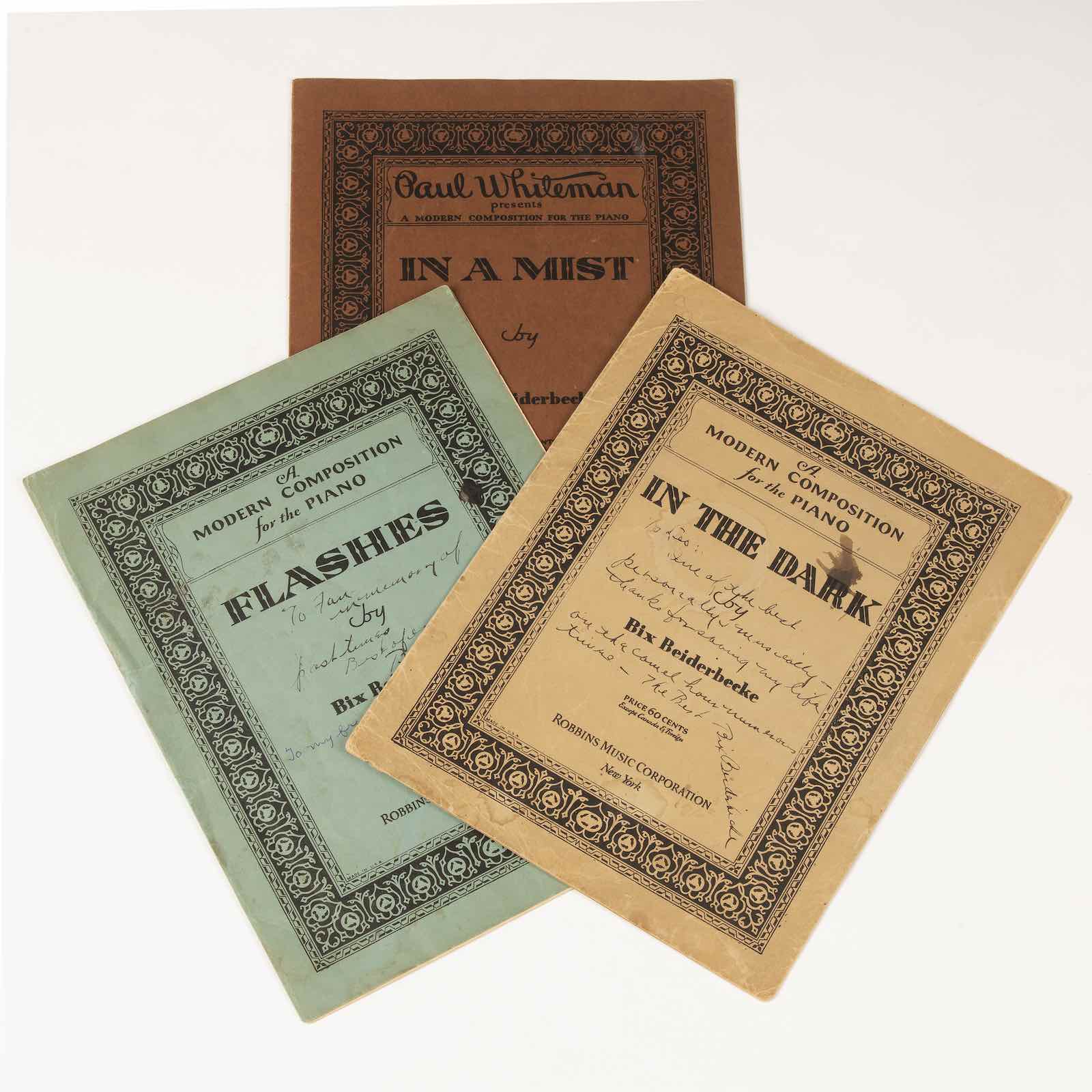 Bix Beiderbecke inscribed scores