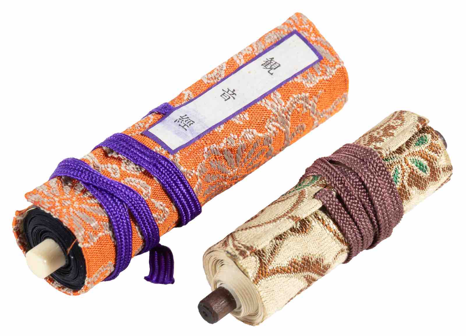 Two miniature Japanese scrolls