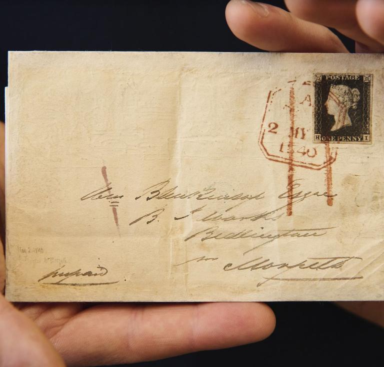 The Mulready letter-sheet combined with a Penny Black stamp