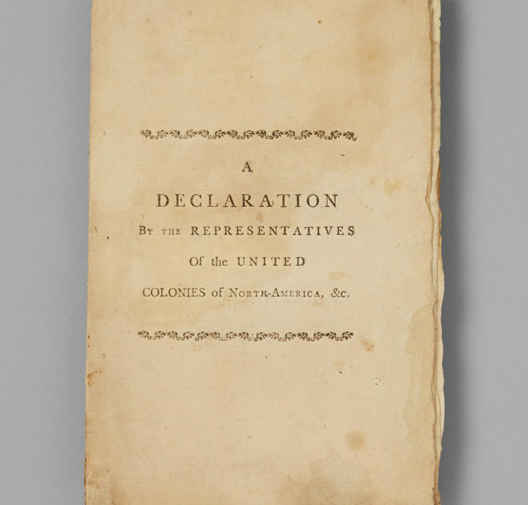 A Declaration […] Setting Forth the Causes and Necessity [of] Taking up Arms (Philadelphia: Bradford, 1775)